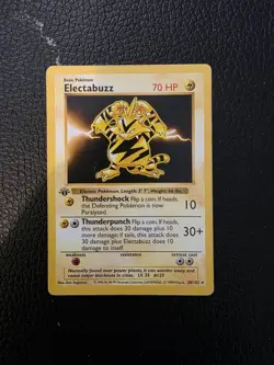 Pokemon 1999 Shadowless Base Set 1st Edition RARE Card!! Electabuzz 20/102 LP/MP - Image 1