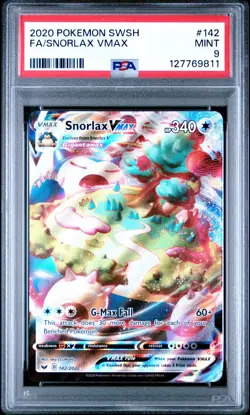 2020 Pokemon Sword & Shield SWSH Full Art Snorlax Vmax #142 PSA 9 Mint - Image 1
