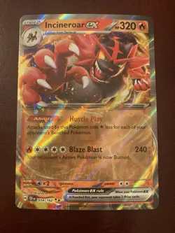 Incineroar ex 034/162 Temporal Forces Double Rare Holo Pokemon TCG Card NM - Image 1