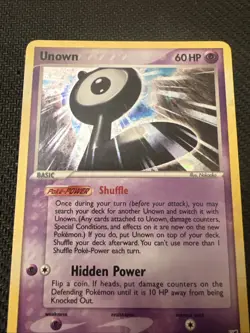 2005 Pokemon EX Unseen Forces Unown L/28 Holo Rare MP - Image 2