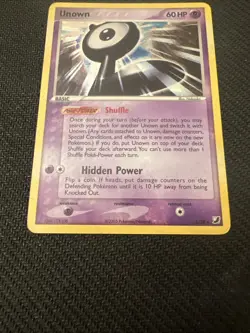 2005 Pokemon EX Unseen Forces Unown L/28 Holo Rare MP - Image 3