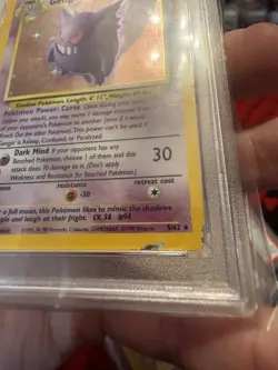 PSA 1 PR 1999 Fossil Gengar Holo 5/62 Holo Foil WOTC Pokemon Unlimited - Image 2