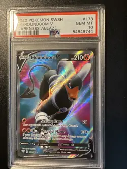 POKEMON 2020 DARKNESS ABLAZE FULL ART HOUNDOOM V #178 PSA10 Gem Mint - Image 1