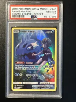 2019 POKEMON SUN & MOON COSMIC ECLIPSE SECRET #240 FULL ART/WISHIWASHI PSA 10 - Image 1