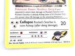 Pokemon Karte Rocket's Snorlax / Relaxo 33/132 Gym Heroes Englisch 1999 RARE - Image 2