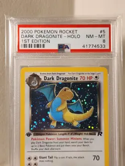 Pokemon Dark Dragonite 5/82 1st Edition Holo Team Rocket PSA 8 NM-MT - Image 2