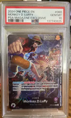 2024 One Piece Promo Monkey D. Luffy PSA Magazine Exclusive #060 PSA 10 - Image 1
