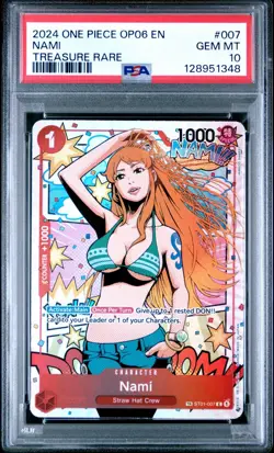 2024 ONE PIECE OP06 WINGS OF THE CAPTAIN TREASURE RARE #007 NAMI PSA 10 GEM MINT - Image 1