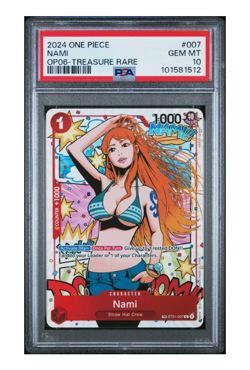 2024 ONE PIECE OP06-WINGS OF THE CAPTAIN TREASURE RARE #007 NAMI PSA 10 - Image 1