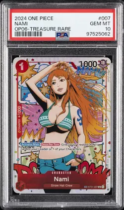 2024 ONE PIECE OP06-WINGS OF THE CAPTAIN TREASURE RARE #007 NAMI PSA 10 - Image 1