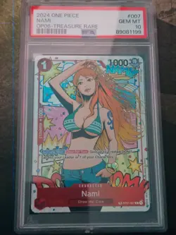 2024 One Piece Nami OP06 ST01 007 Wings of the Captain Treasure Rare PSA 10 - Image 1