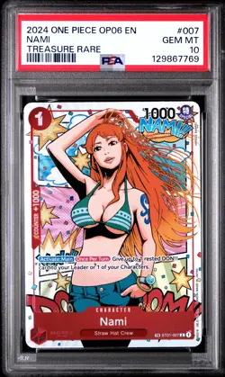 2024 ONE PIECE OP06-WINGS OF THE CAPTAIN TREASURE RARE #007 NAMI PSA 10 - Image 1