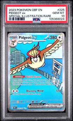 2023 POKEMON OBF EN-OBSIDIAN FLAMES SPECIAL ILLUSTRATION RARE PIDGEOT EX PSA 10 - Image 1