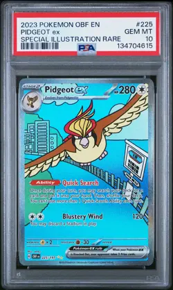 2023 POKEMON OBF EN-OBSIDIAN FLAMES SPECIAL ILLUSTRATION RARE PIDGEOT EX PSA 10 - Image 1