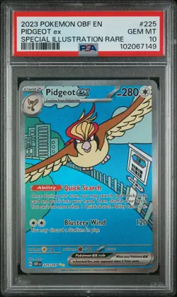 2023 POKEMON OBF EN-OBSIDIAN FLAMES SPECIAL ILLUSTRATION RARE PIDGEOT EX PSA 10 - Image 1