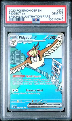 2023 POKEMON OBF EN-OBSIDIAN FLAMES SPECIAL ILLUSTRATION RARE PIDGEOT EX PSA 10 - Image 1