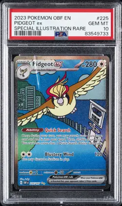 2023 POKEMON OBF EN-OBSIDIAN FLAMES SPECIAL ILLUSTRATION RARE PIDGEOT EX PSA 10 - Image 1
