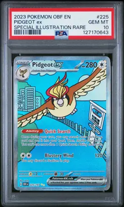 2023 POKEMON OBF EN-OBSIDIAN FLAMES SPECIAL ILLUSTRATION RARE PIDGEOT EX PSA 10 - Image 1