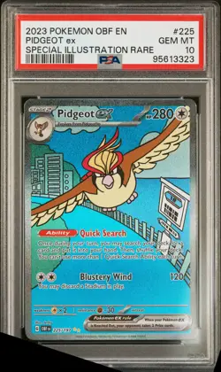 2023 POKEMON OBF EN-OBSIDIAN FLAMES SPECIAL ILLUSTRATION RARE PIDGEOT EX PSA 10 - Image 1