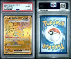 2025 POKEMON PRE EN-PRISMATIC EVOLUTIONS HYPER RARE #179 PIKACHU EX PSA 10 - Image 3