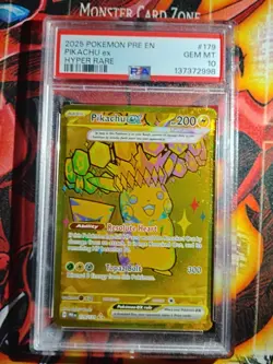 2025 POKEMON PRE EN-PRISMATIC EVOLUTIONS HYPER RARE #179 PIKACHU EX PSA 10 - Image 1