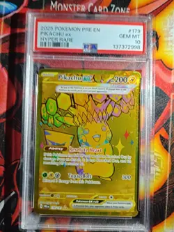 2025 POKEMON PRE EN-PRISMATIC EVOLUTIONS HYPER RARE #179 PIKACHU EX PSA 10 - Image 2
