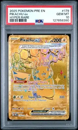 2025 POKEMON PRE EN-PRISMATIC EVOLUTIONS HYPER RARE #179 PIKACHU EX PSA 10 - Image 1