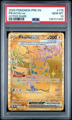 2025 POKEMON PRE EN-PRISMATIC EVOLUTIONS HYPER RARE #179 PIKACHU EX PSA 10 - Image 1