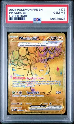 2025 POKEMON PRE EN-PRISMATIC EVOLUTIONS HYPER RARE #179 PIKACHU EX PSA 10 - Image 1