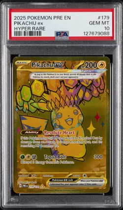 2025 POKEMON PRE EN-PRISMATIC EVOLUTIONS HYPER RARE #179 PIKACHU EX PSA 10 - Image 1