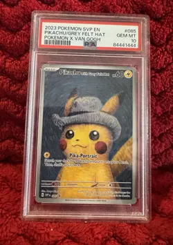 2023 POKEMON SVP EN-SV POKEMON X VAN GOGH #085 PIKACHU WITH GREY FELT HAT PSA 10 - Image 2