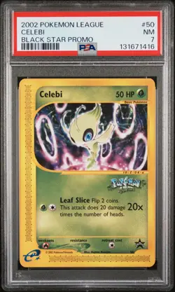 2002 POKEMON LEAGUE PROMO BLACK STAR #50 CELEBI PSA 7 - Image 1