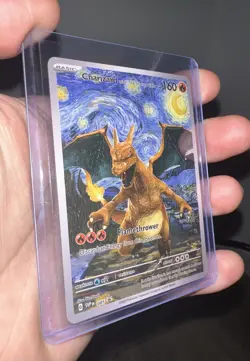 Pokemon Charizard Starry Night Van Gogh Beautiful Moon ACG Star Custom Card NM - Image 1