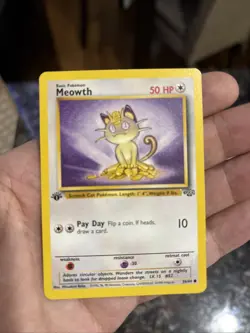 Pokemon TCG Meowth Jungle Card 56/64 1st Edition Common - Image 1