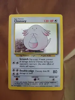 Pokemon TCG Base Set Chansey Card 3/102 Holo LP - Image 1