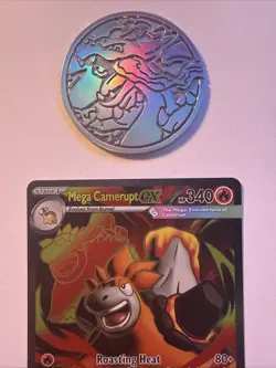 Mega Camerupt EX Holo Pokemon Card 156/132 ME01 Ultra Rare Mega Evolution - Image 3