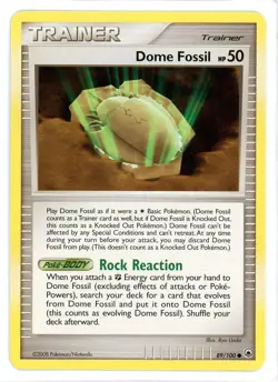 Dome Fossil 89/100 Majestic Dawn Pokemon Card - Image 1