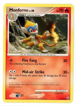 Monferno 41/100 Majestic Dawn Pokemon Card - Image 1