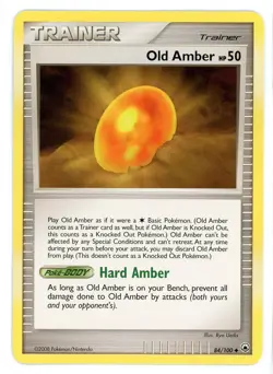 Old Amber 84/100 Majestic Dawn Pokemon Card - Image 1