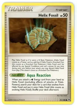 Helix Fossil 91/100 Majestic Dawn Pokemon Card - Image 1