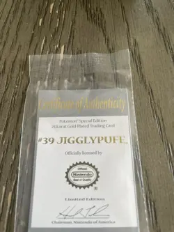 Jigglypuff 1999 Pokemon 23K Gold-Plated Burger King Nintendo Promo Trading Card - Image 3