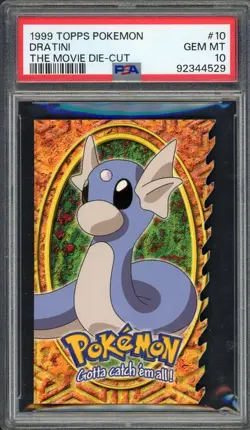 PSA 10 Dratini 1999 Topps Movie Die-Cut 10/12 Pokemon Card B13 - Image 1