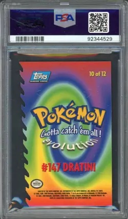 PSA 10 Dratini 1999 Topps Movie Die-Cut 10/12 Pokemon Card B13 - Image 2