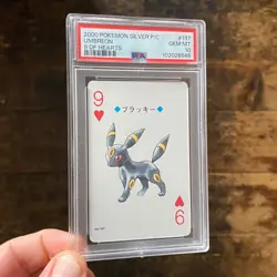 PSA 10 Umbreon Silver P/C 9 of Hearts #197 Lugia Deck Rare Japanese Pokemon Card - Image 1