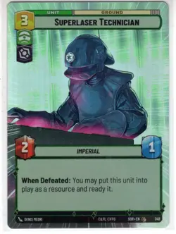 Star Wars Unlimited Foil Hyperspace Card #348 Superlaser Technician - Image 1