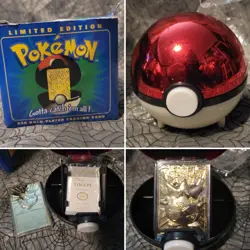 1998 Burger King Pokemon Togepi 23K Gold Plated Trading Card Poke ball Box Blue - Image 1