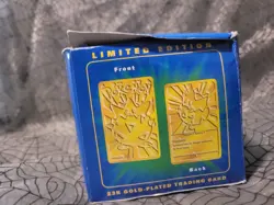1998 Burger King Pokemon Togepi 23K Gold Plated Trading Card Poke ball Box Blue - Image 3