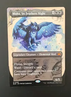 Maha, Its Feathers Night Borderless Bloomburrow MTG Mythic Card 289 - Image 1