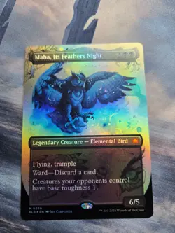 Maha, Its Feathers Night (Borderless) Bloomburrow Foil - Image 1