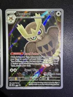 Pokemon Center Noctowl Logo Exclusive #141 Noctowl ETB Promo Pokemon TCG Card NM - Image 4
